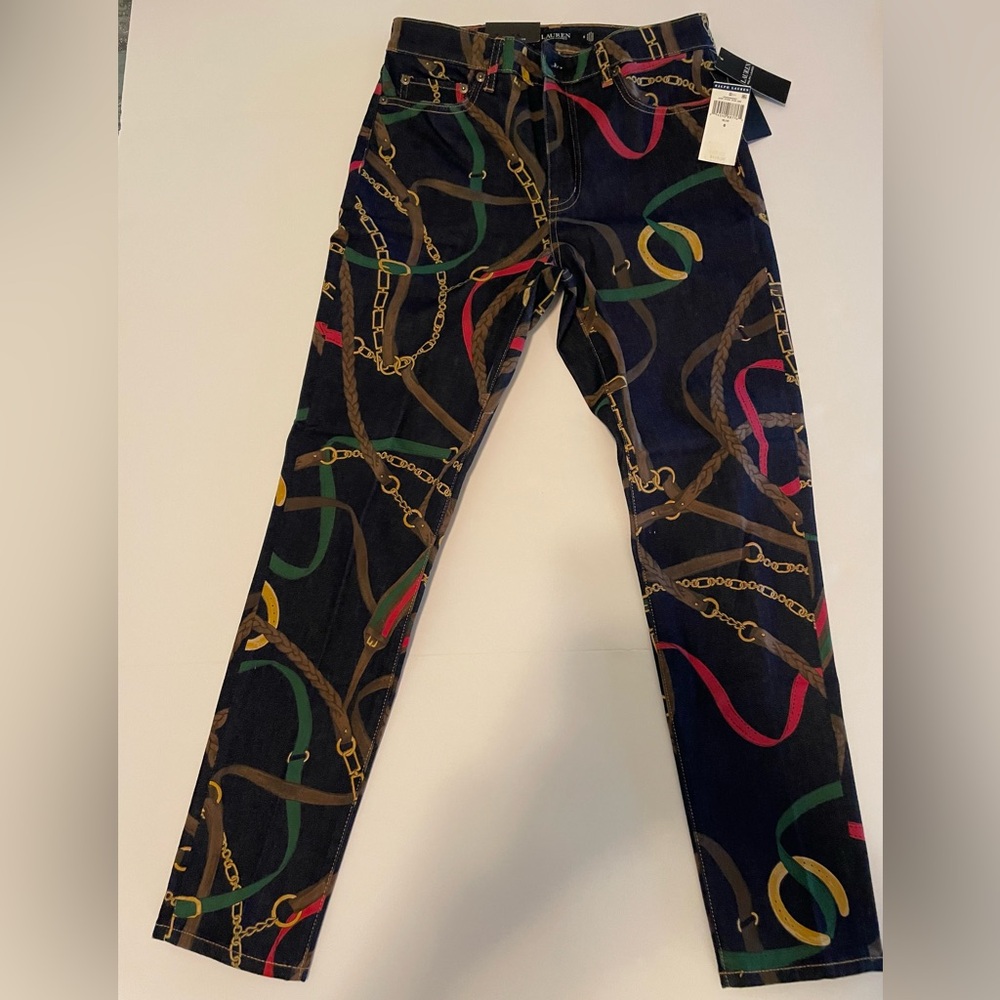 Women’s NWT Ralph Lauren Bridle Belt Equestrian Blue Jeans